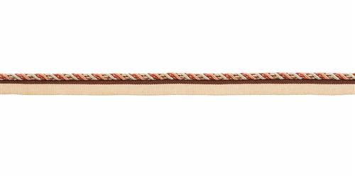 1/4" Cord With Lip - Narita - Coral